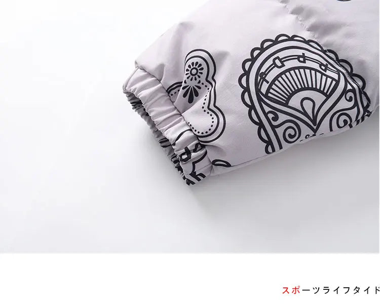 Men Japanese Streetwear Puffer Jackets 2023 Winter Mens Full Print Fashions Bubble Coat Couple Patchwork Thick Parkas
