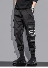 mens cargo pants elastic waist trousers with pockets streetwear hip hop loose fit ankle drawstring military sweatpants joggers unique joggers style 2526