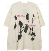 Anime Oversized shirt – Men Short Sleeve T Shirts Shadow Graphic Letter Print Tshirt