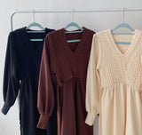 Winter Dress Long Elegant Splicing Stripes Y2k Knitted Dress Women Koean Fashion Long Sleeve Dresses Female Club Party Vestidos