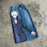 harajuku japanese anime style streetwear y2k jeans for men wide trouser graphic new women high waist jeans wide leg jeans pants unique jeans style 5015