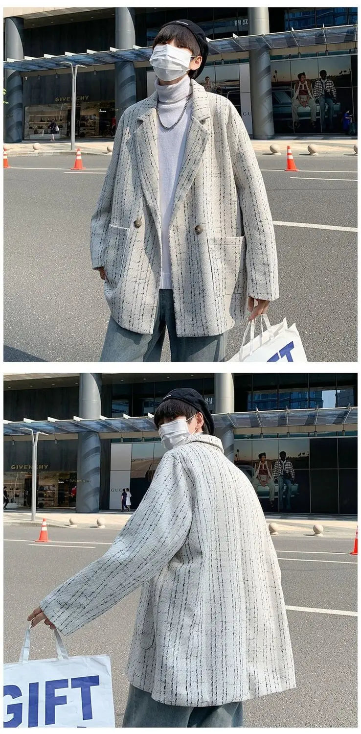 Small Fragrance Suit Mens Jacket Lazy Wind Ruffian Handsome Korean Ver