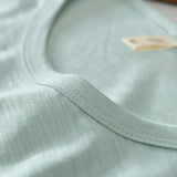 Summer Short Sleeved Men'S Thin Section Casual All Match Loose Cotton Breathable Round Neck Solid Color Bottoming Shirt