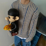 bold graphic pullover, layered streetwear look, soft knit pullover with flame design, y2k fashion statement