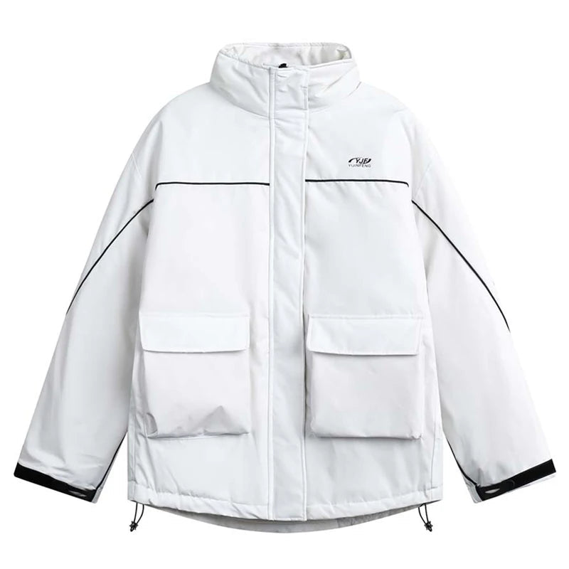 Men's Down Jackets 2023 Winter Outdoor Functional 90% White Duck Down Jacket Warm Cargo Coat Thick Outwear Hip Hop Streetwear