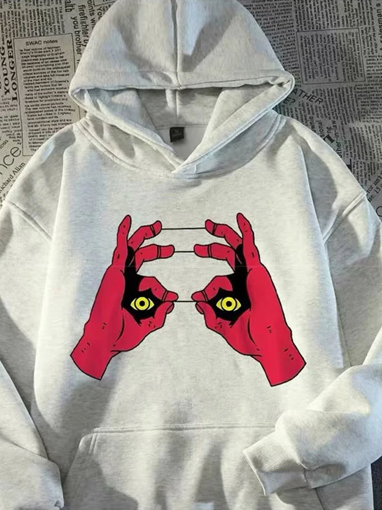 Funny Anime Graphic Printed Hoodies For Men Hip Hop Fashion Hoody Sweatshirts