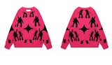 fashion knitted sweater unisex harajuku anime pattern sweaters casual pink color pullover streetwear sweaters jumpers knitwear streetwear fashion hoodie, urban wear with bold artwork, high quality cotton pullover