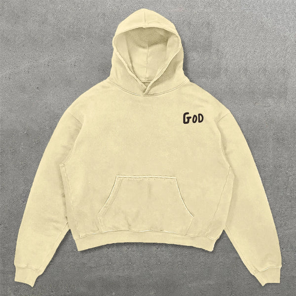 Trapwear Streetwear – Harajuku Oversized Vintage God Letter Print Hoodies Women – Streetwear Fashion for Men & Women