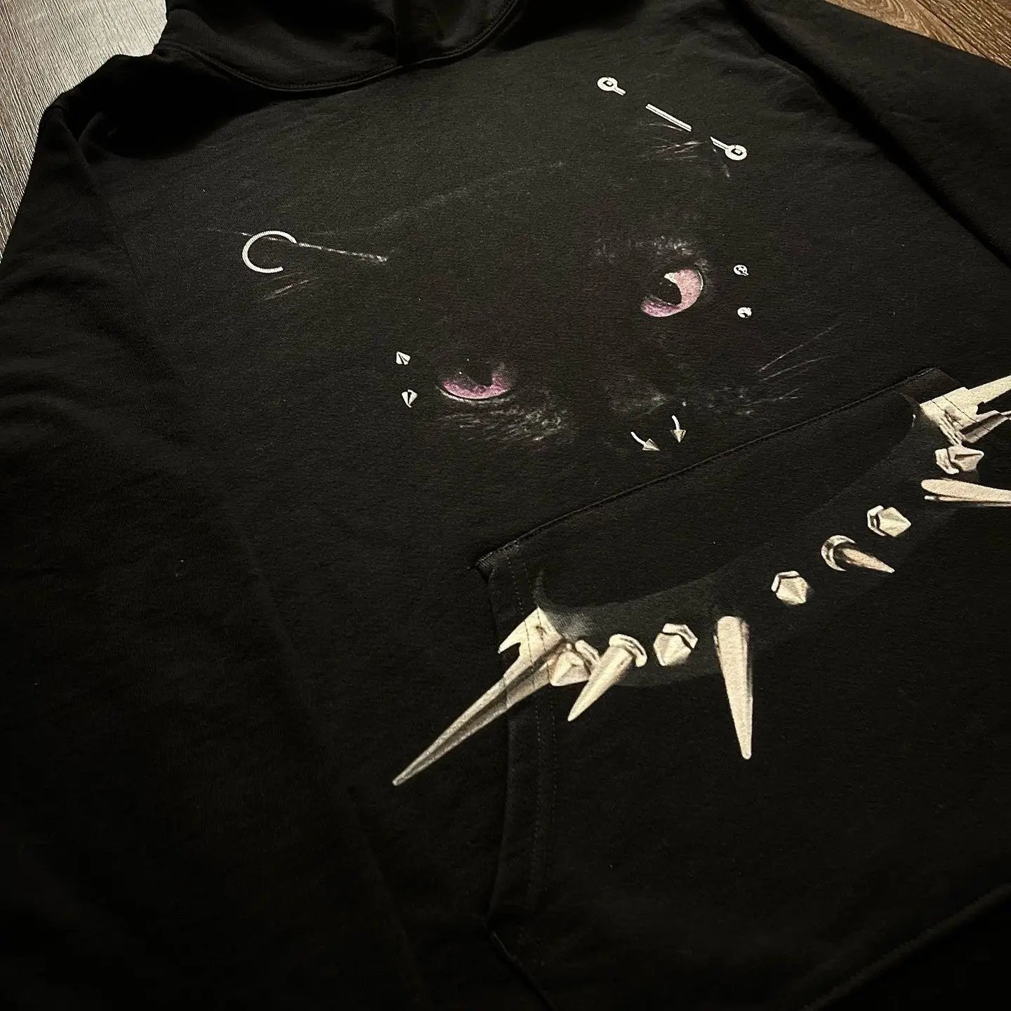 Y2K Autumn Winter Outfit Long Sleeve Hoodie Dark Retro Printed Sweatsh