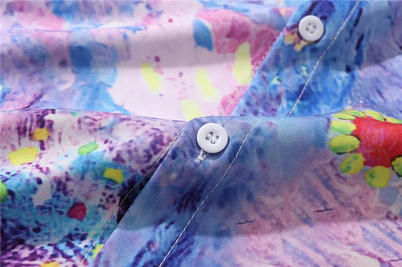 Dark Icon Colorful Printed Men's Shirts Short Sleeved Chest Pocket Hawaiian Shirts With Turn-down Collar Shirt For Holidays