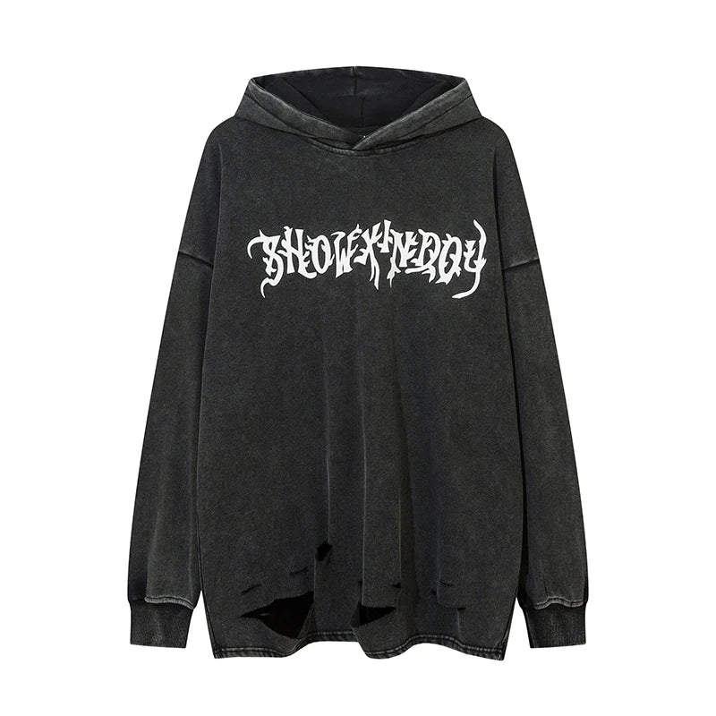 skatercore oversized shirt featuring fashion skull printed hoodies hip hop retro washed bottom ripped sweatshirt streetwear men hooded warm fleece loose tops hoodies
