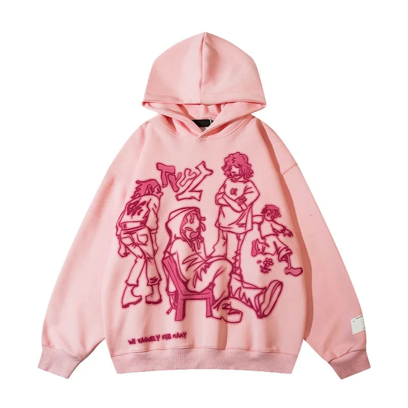 Chicvoy Women Hoodie Y2K Scrawl Graphic Harajuka Sudaderas Grunge Pull