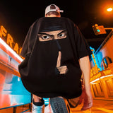 Cyberpunk Crying character – Japanese Retro Ninja Printed Short Sleeve T Shirt Homme Fash