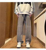 autumn striped woolen straight leg pants for men classic y2k vintage baggy trousers new casual high street fashion sweatpants unique joggers style 286