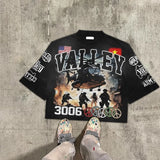 Anime Oversized shirt – American Gothic Trendy Special Forces Letter Pattern Printed