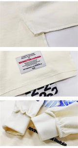 24SS RRR123 Brand Fashion Letter Print High-Street Cotton Casual Loose Long Sleeve Tee Pullover Sweatshirt For Men