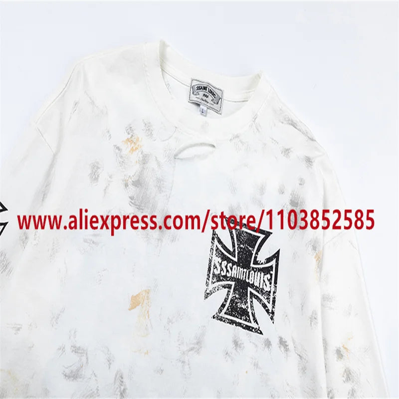 2024 Autumn Vintage American Heavy Weight Oversize Long Sleeve T Shirt