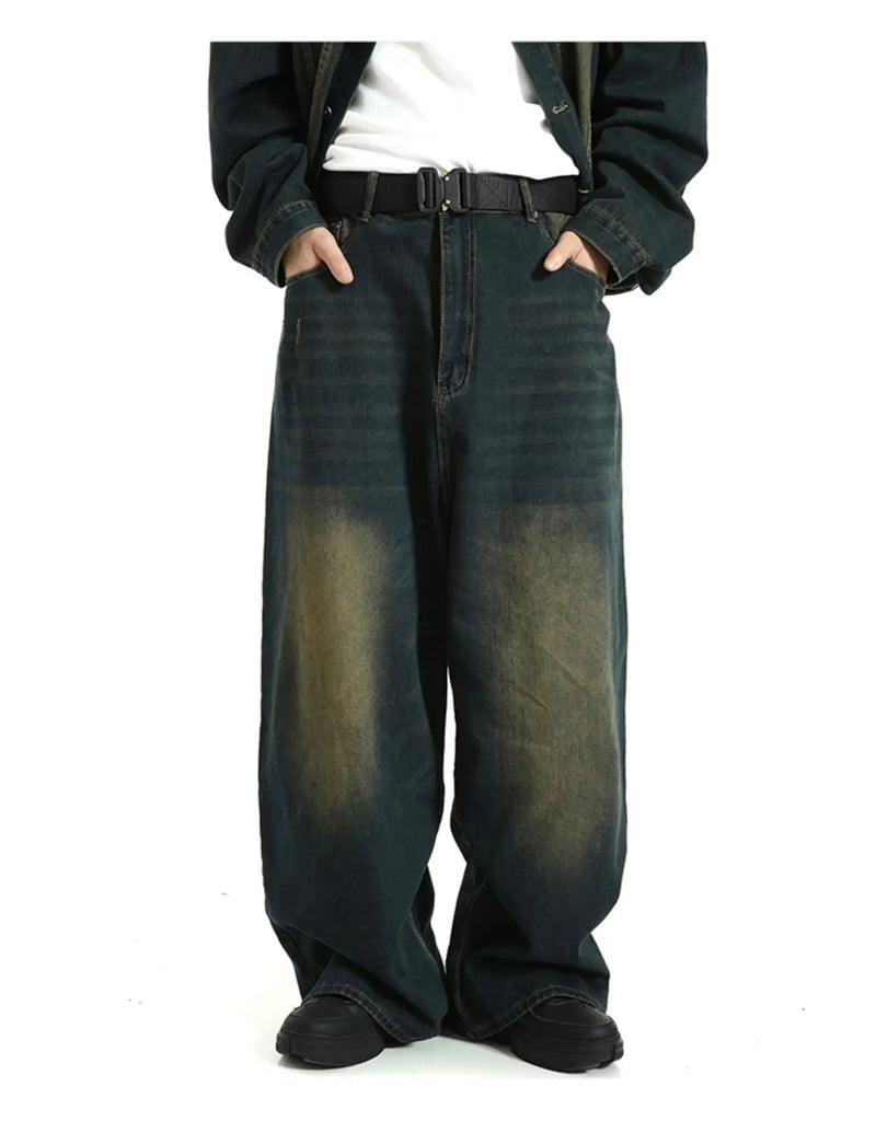 mens high street oversize pants casual harajuku retro washed zipper straight trousers hip hop fashion streetwear baggy joggers unique joggers style 2007
