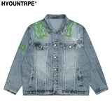 men harajuku graffiti denim jacket and coat fashion hip hop long sleeve jean patchwork outerwear casual streetwear jeans jack - variant style 3ca136 for streetwear fashion
