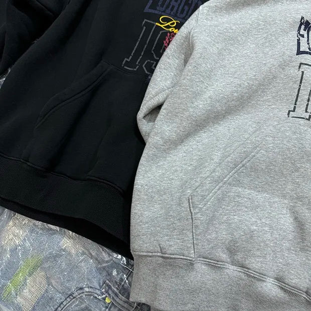 Streetwear skate hoodie with edgy oversized statement print
