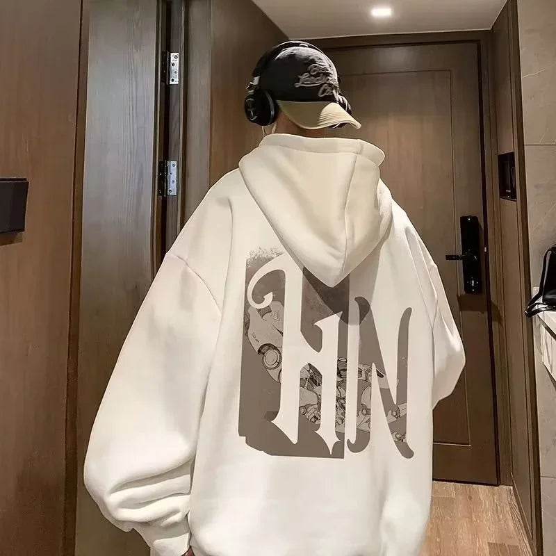 City Boy Oversized Hoodie Sweatshirt Men American High Street Hoodies Funny Streetwear Hip Hop Hoody Mens 2025 Autumn Tracksuit