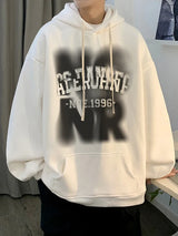 Mens Goth Letter Printed Hooded Sweatshirt American Style Vintage Tren