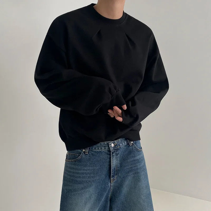 2024 Korean Fashion Crewneck Sweatshirts For Men Casual Design Pullover Y2K