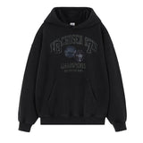 Baggy streetwear hoodie with 90s color-block design
