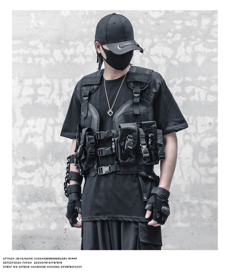 fashion hip hop sleeveless vest men cargo waistcoat with pockets military jacket new casual streetwear tactical sweatshirts n - variant style 7cec94 for streetwear fashion
