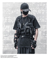 fashion hip hop sleeveless vest men cargo waistcoat with pockets military jacket new casual streetwear tactical sweatshirts n - variant style 7cec94 for streetwear fashion