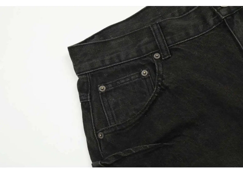hip hop american trend retro straight leg washed denim jeans spring and autumn high street couple loose wide leg casual pants unique jeans style 620