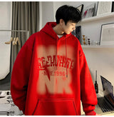 Mens Goth Letter Printed Hooded Sweatshirt American Style Vintage Tren
