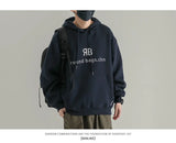 Fashionable Korean Personalized Hooded Sweatshirt Men's Letter Autumn and Winter Tops Japanese Casual Loose Pullover Jacket Tops