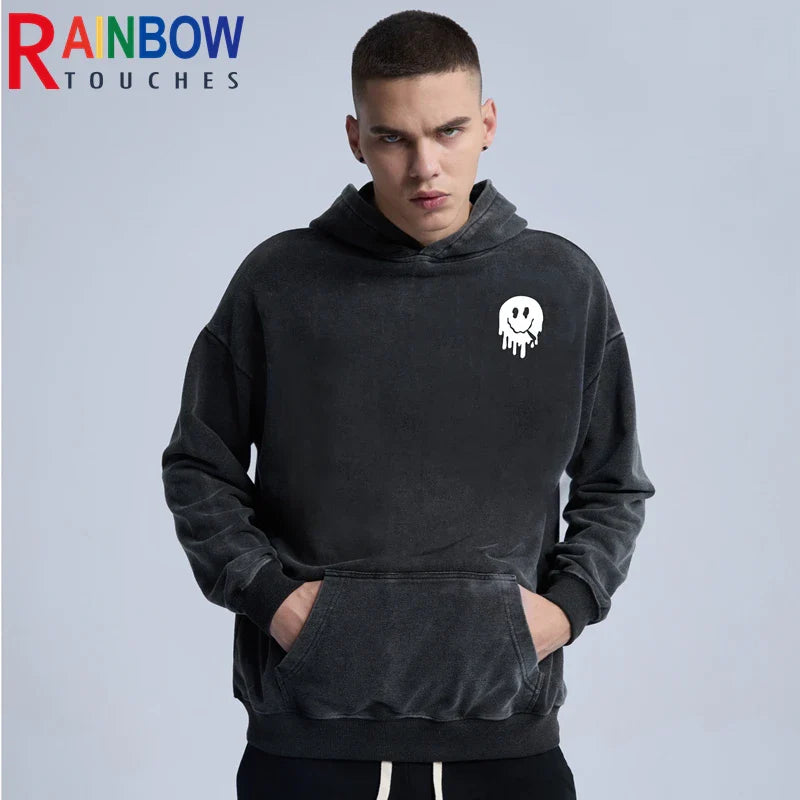 rainbowtouches cotton hoodies men high street graphic skull print anime hoodie oversized hip hop trend coat unisex essentials unique limited edition hoodie, aesthetic street look hoodie, urban wear with bold artwork