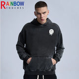 rainbowtouches cotton hoodies men high street graphic skull print anime hoodie oversized hip hop trend coat unisex essentials unique limited edition hoodie, aesthetic street look hoodie, urban wear with bold artwork