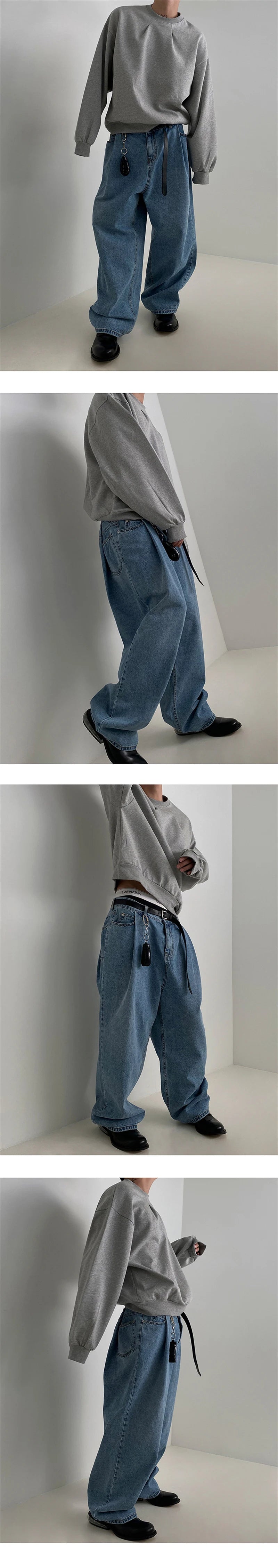 2024 Korean Fashion Crewneck Sweatshirts For Men Casual Design Pullover Y2K
