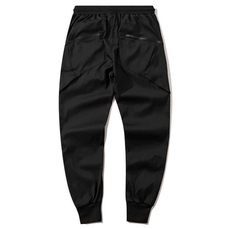 men cargo harem pants casual elastic waist trousers with pockets streetwear hip hop loose fit ankle drawstring sweatpant jogger unique joggers style 3416