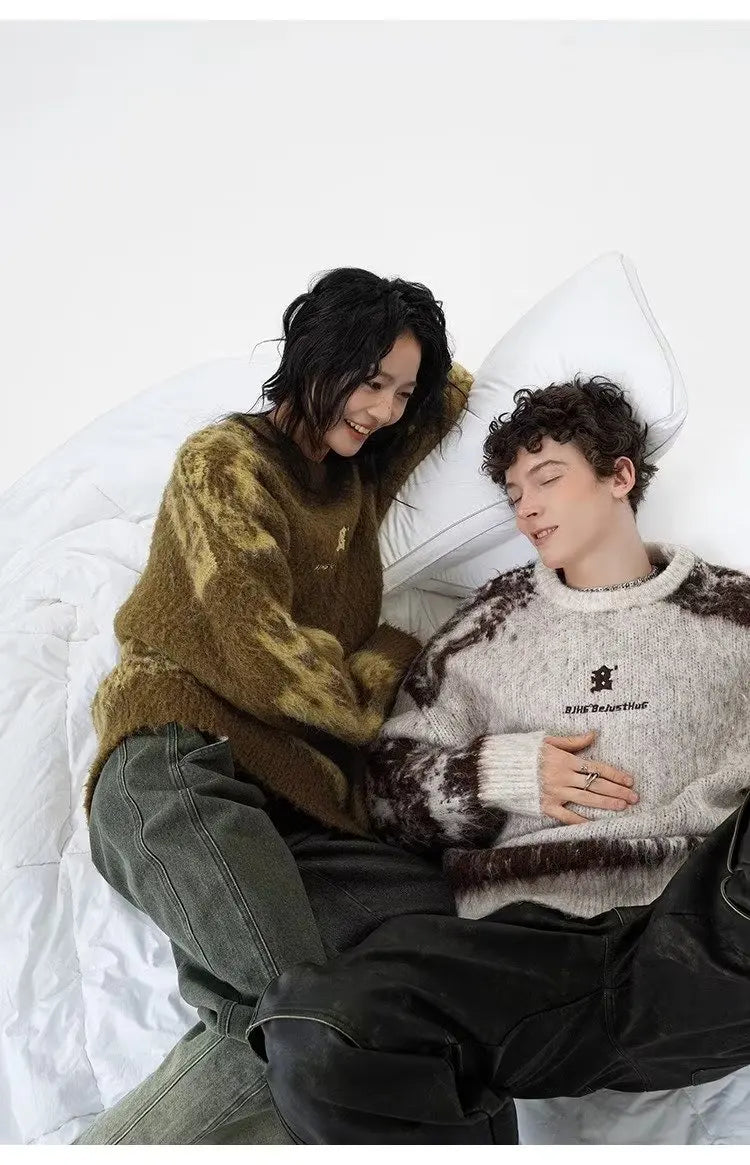 grunge knit pullover for fall and winter, oversized aesthetic with urban style, mens fashion layer for modern streetwear coll