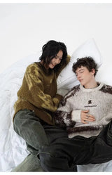 grunge knit pullover for fall and winter, oversized aesthetic with urban style, mens fashion layer for modern streetwear coll
