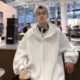 White Cardigan Sweatshirt Men 2024 Spring And Autumn New Style High En