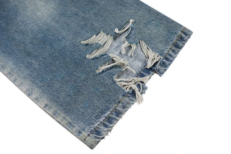 frayed damaged hole baggy wide leg jeans for men and women streetwear casual ropa hombre denim trousers oversized cargo pants unique cargo style 314