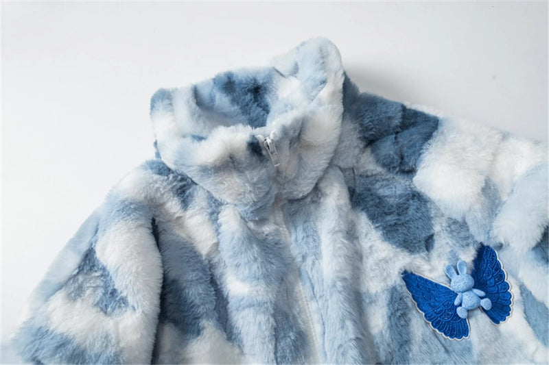 quality high premium urban unisex print material 501893 image streetwear graphic design fashion hip-hop-faux-fur-fleece-winter-jacket-streetwear-tie-dye-fuzzy-fluffy-thicken-warm-coats-harajuku-casual-coat-parkas casual hop essential wear - hip oversized style fit style everyday streetwear design ID 9ecc6