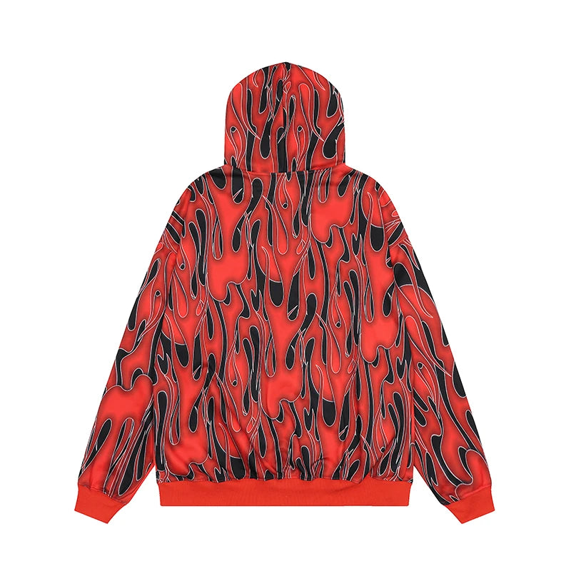 gothic crying character featuring mens harajuku fire printed hoodies unisex hip hop y2k full zipper sweatshirt streetwear casual hooded warm loose tops hoodies