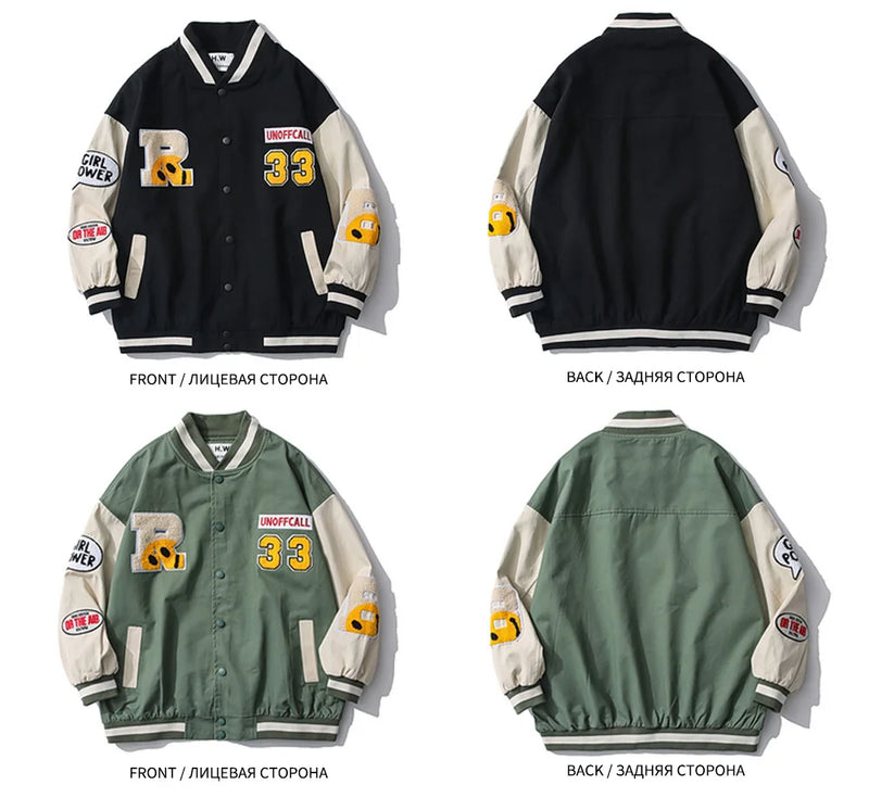 Retro Baseball Jacket for Men Cold Weather Jacket