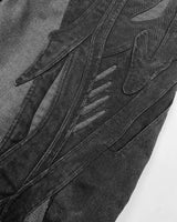 black ripped y2k baggy jeans harajuku hip hop high waist denim pants 2024 new gothic retro jeans for men wide leg streetwear unique jeans style 362