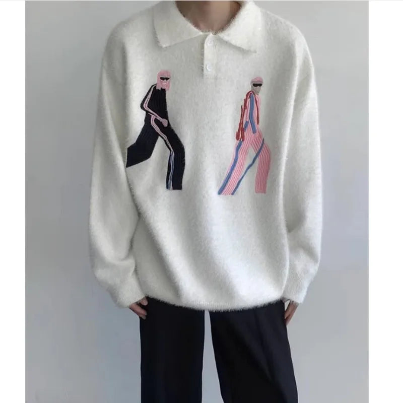 minimalist knit jumper, daily wear essential, trendy urban fashion top for men, layered streetwear look