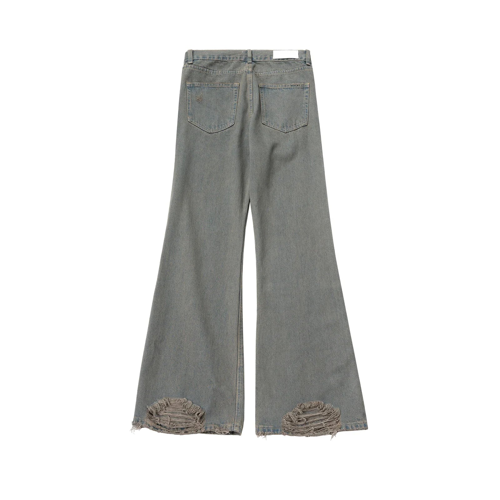grey green damaged micro flared jeans mens straight streetwear y2k ropa hombre baggy denim trousers oversized casual cargo pants unique cargo style 1224