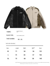 Original American Retro Fashion Brand Suede Pu Leather Jacket Stitchin