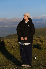 Outdoor Multi Pocket Thicken Man Jacket Winter Retro Warm Camping Cotton-padded Clothes Casual Print Loose Hooded Fashion Coat