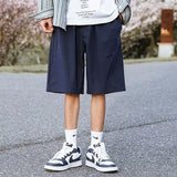 summer mens solid color straight shorts 2024 casual y2k wide leg short pants casual streetwear sweat baggy bermudas hombre drawstring street shorts